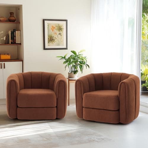 360-Degree Swivel Teddy Upholstered Cheese Chair, Pumpkin-Shaped for Living Room, Bedroom, or Office (Green, 37")
