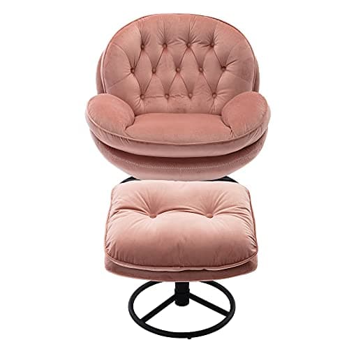 Modern Swivel Accent Chair with Ottoman for Living Room and Bedroom