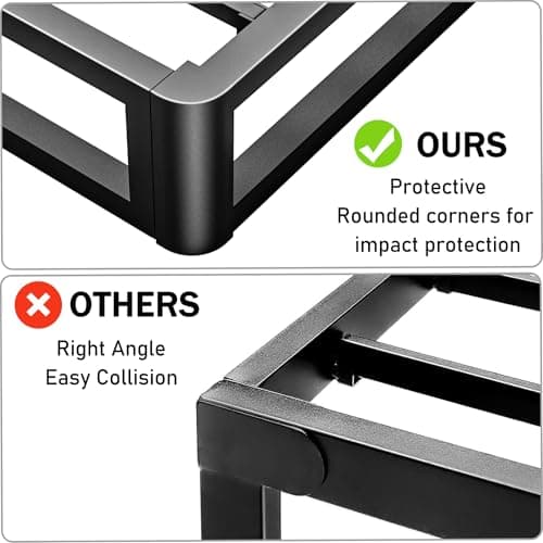 6 Inch Round Corner Twin Bed Frame - Low Profile Steel Slat Support