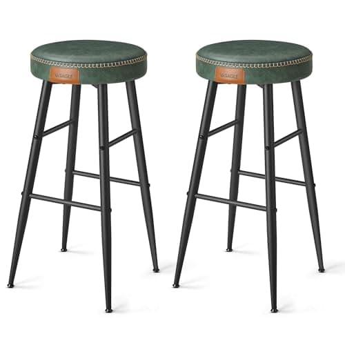 VASAGLE EKHO Collection Counter Height Bar Stools, Caramel Brown, 24.8-Inch Tall