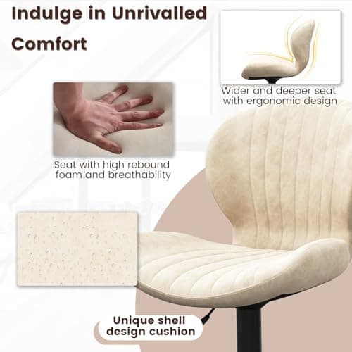 Waleaf Beige Faux Leather Bar Stools Set of 4