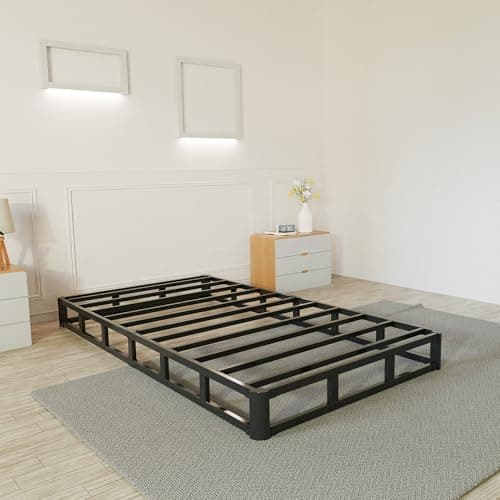 6 Inch Round Corner Twin Bed Frame, Silent Anti-Slip Metal, No Box Spring Needed
