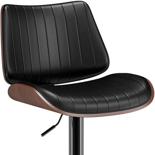Set of 4 Modern Swivel Bar Stools with Adjustable Height and Backrest
