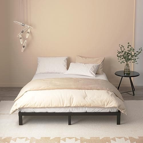 Heavy Duty 8 Inch Queen Metal Bed Frame, No Box Spring, Black