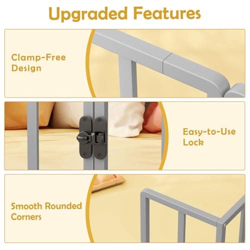 ROOMTEC Montessori Twin Floor Bed Frame with Fence & Door Easy Assembly