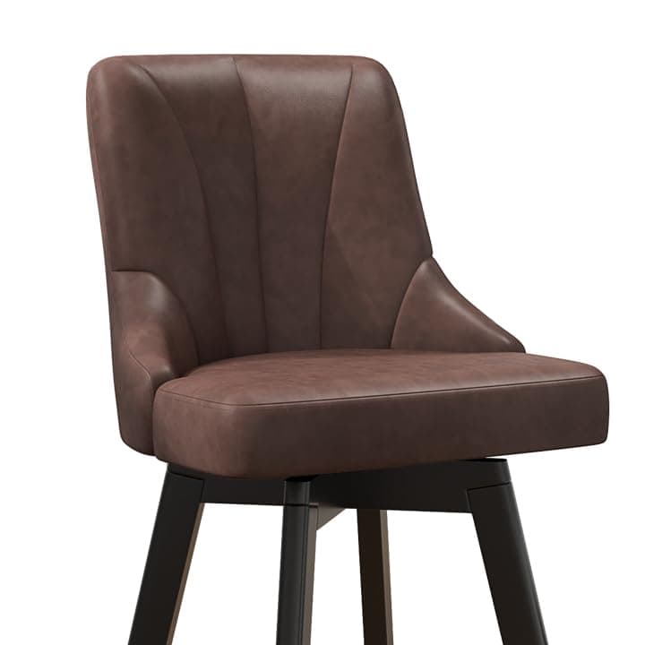 Dark Gray Fabric Upholstered Bar Stools with Back, 24" Counter Height, Set of 4