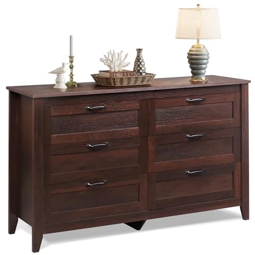 Black Sturdy WLIVE Wood Dresser with 4 Drawers for Bedroom, Hallway, Living Room, Closet