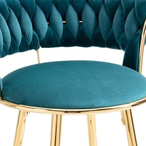 Velvet Bar Stools Set of 2, 35 Height with Back and Footrest, Modern Kitchen Chairs for Pub Bar Cafe Home