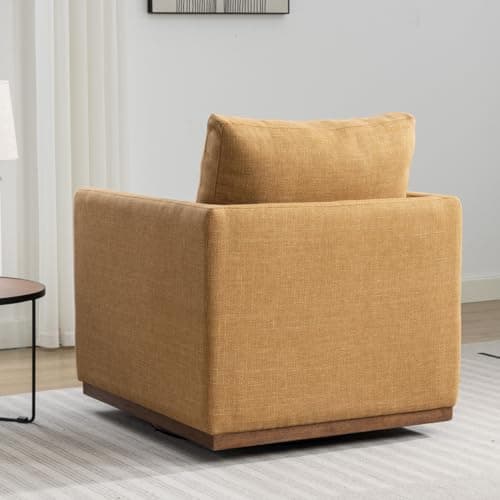 30 Oversized Swivel Chair with Thick Seat Cushion in Yellow