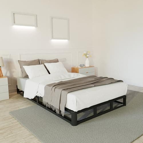 6 Inch Round Corner Twin Bed Frame, Silent Anti-Slip Metal, No Box Spring Needed