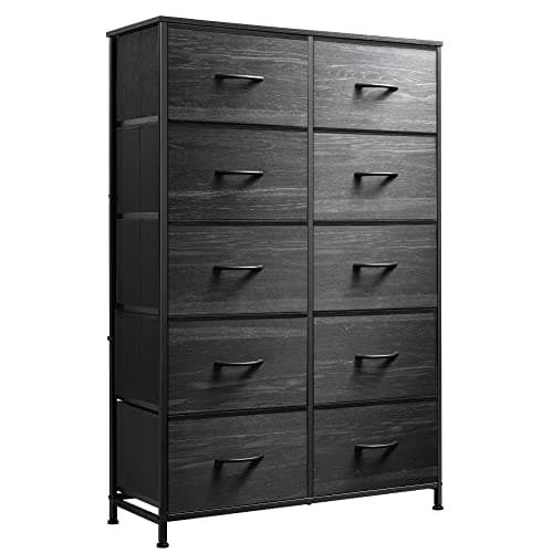 WLIVE Tall Black Dresser with 10 Drawers, Storage Organizer for Bedroom, Closet, and Hallway