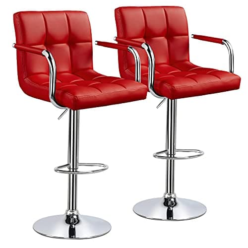 2 Black Yaheetech Adjustable Swivel Barstools for Kitchen and Bar