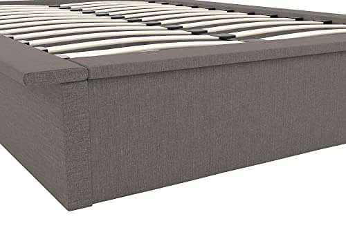 DHP Maven Queen Gray Linen Upholstered Platform Bed, 11 Inch Height