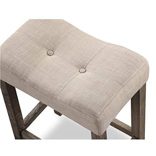 Roundhill Furniture Sora Tufted Counter Height Stools, Set of 2, Taupe