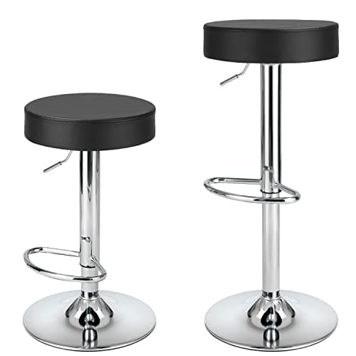 Finnhomy Counter Height Swivel Bar Stool Set with Footrest & Backless