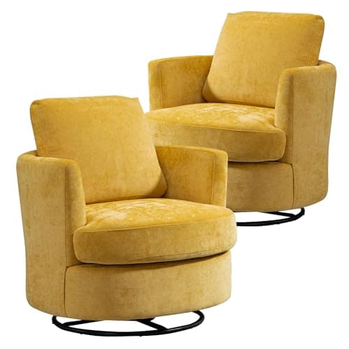 31.9" Swivel Chenille Chair, Light Blue, Modern Living Room