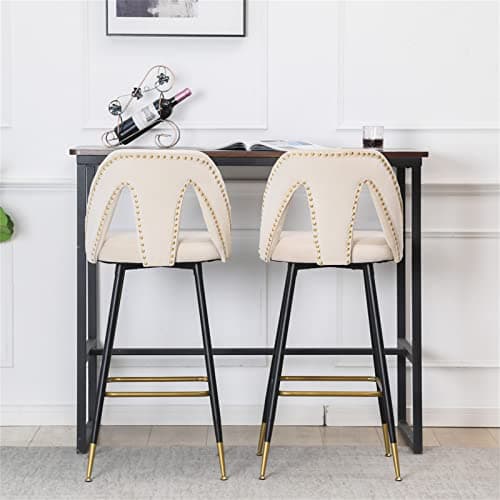 Velvet Upholstered Counter Height Bar Stools Set of 2