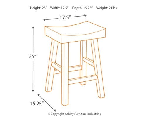Signature Design by Ashley Glosco Two-Tone Brown Saddle Barstool Set