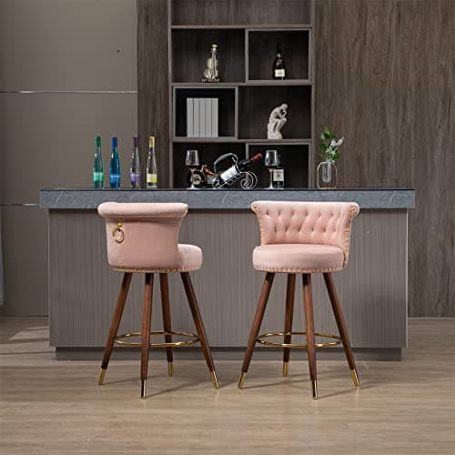 Swivel Bar Stools Set of 2 for Kitchen Island or Dining Room, Black