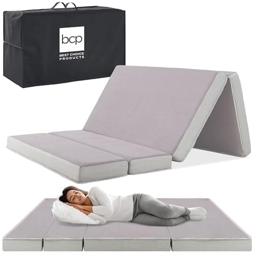 Best Choice 4in Portable Full-Size Tri-Fold Camping Mattress - Grey