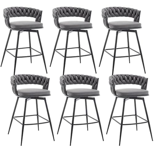 Beige 26" Swivel Bar Stool Set for Kitchen Island (Set of 2)