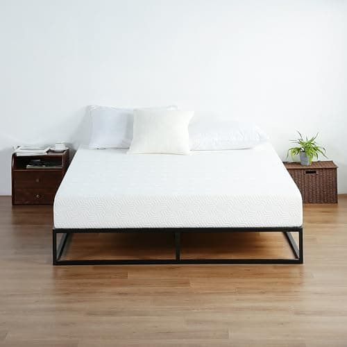 Olee Sleep Black Full Size Modern Metal Platform Bed Frame