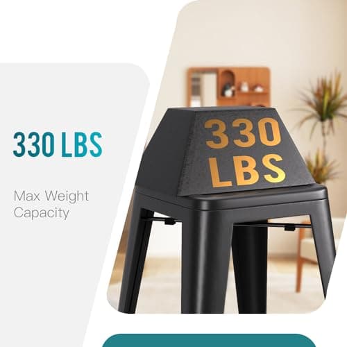 PayLessHere 24 Inch Metal Stool Set - Indoor/Outdoor Stackable Bar Chairs