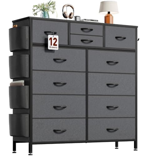 12-Drawer Dresser for Bedroom and Living Room (White)