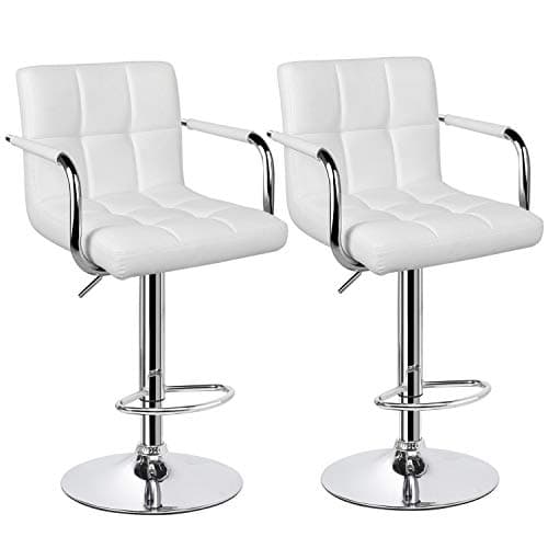 2 Black Yaheetech Adjustable Swivel Barstools for Kitchen and Bar