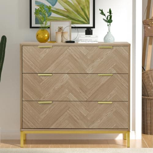 Anmytek Black 3-Drawer Dresser with Spacious Storage H0073