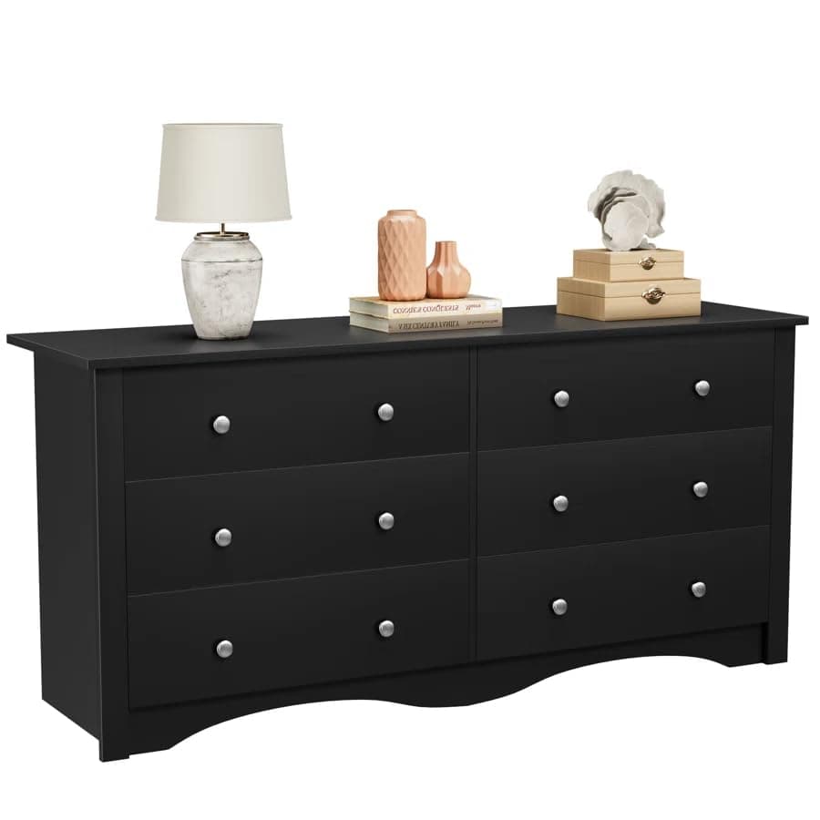 Homall Black 6 Drawer Wood Dresser for Bedroom & Living Areas