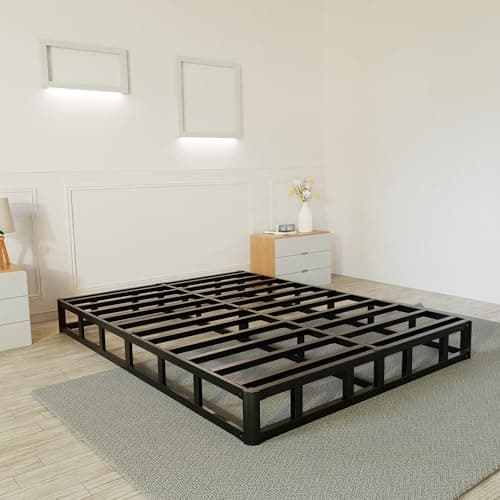 Full Size 6 Inch Bed Frame with Round Corners, Low Profile Metal Platform