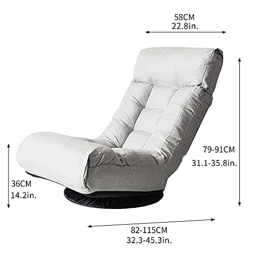 Beige Tufted Linen Swivel Chair with Ottoman and Footrest for Living Room