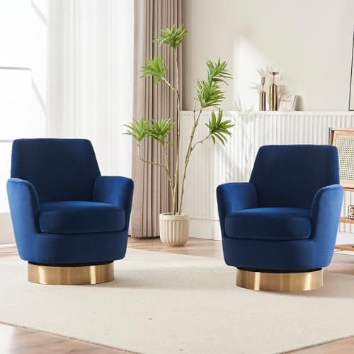 Modern White Teddy Upholstered Swivel Chair Set, 360 Degree Living Room Accent