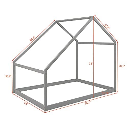 Wooden House Bed Frame for Boys and Girls