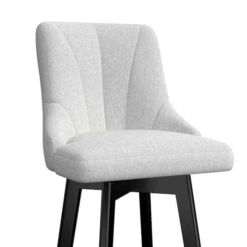 Fabric Swivel Bar Stools with Backs, 24 Counter Height Set of 2, Gray