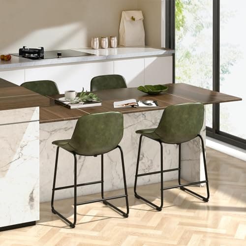 TAVR Counter Height Dining Chairs Set, Black, Vintage Style, Up to 500 lbs