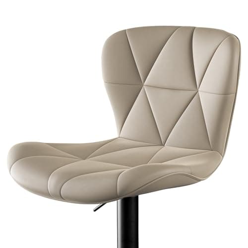 Green Faux Leather Bar Stools Set, Adjustable Swivel Kitchen Chairs