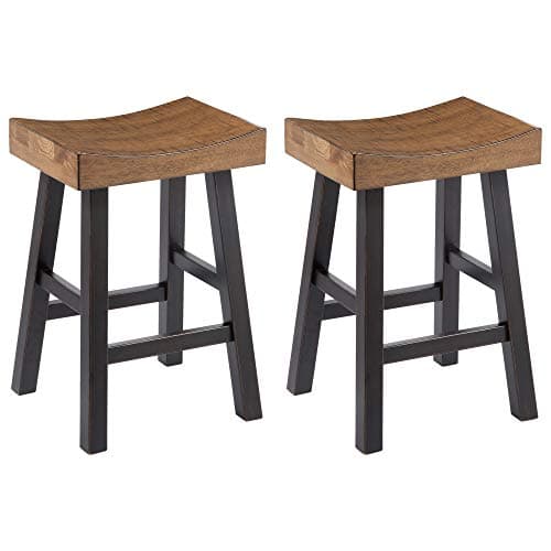 Signature Design by Ashley Glosco Two-Tone Brown Saddle Barstool Set