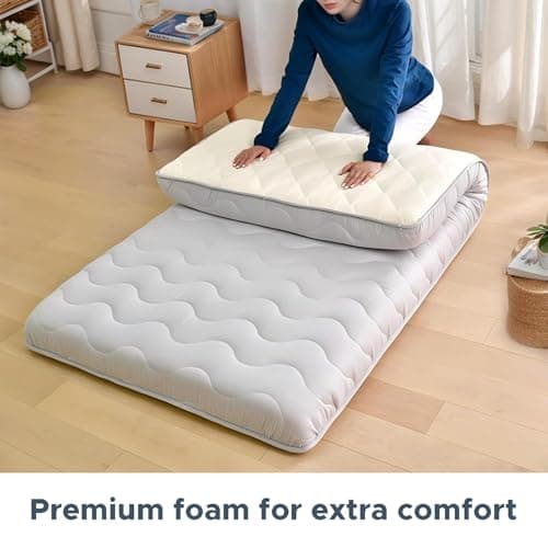 Japanese High Density 4" Comfort Foam Mattress, Foldable Tatami Mat for Kids, Ideal Sleeping Pad