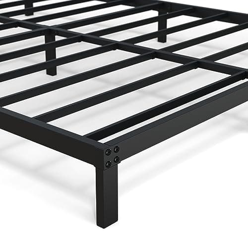 Heavy Duty 8 Inch Queen Metal Bed Frame, No Box Spring, Black