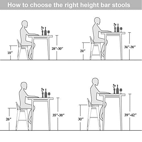 Changjie Matte Black Wooden Swivel Bar Stools for Kitchen Counter (Set of 4)