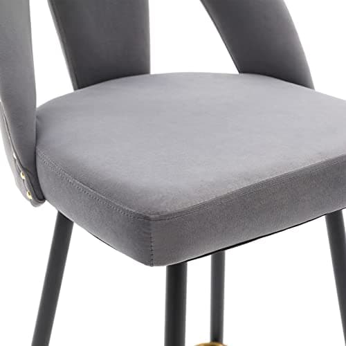Modern Velvet Upholstered Barstools Set of 2 with Nailheads