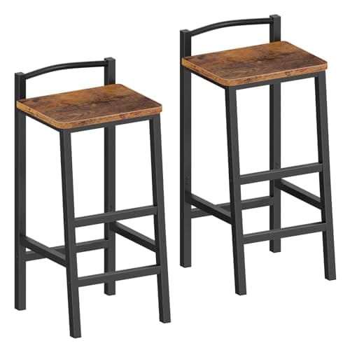 Furologee Black Counter Height Bar Stool Set of 2