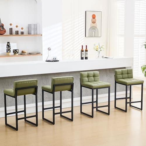 Avocado Green Counter Height Bar Stool Set (4Pcs 26")