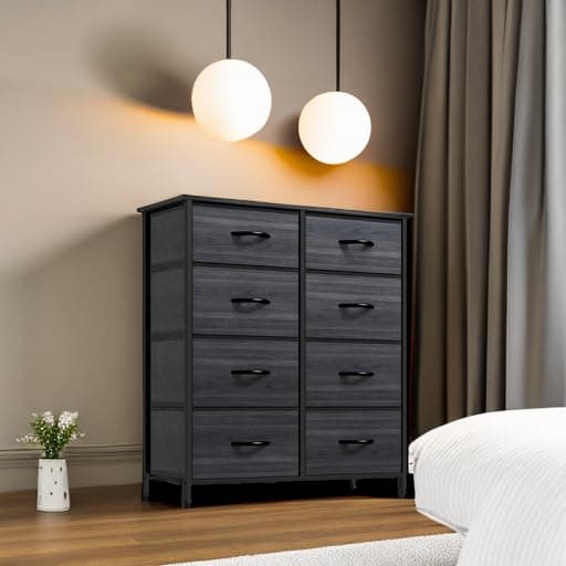 YITAHOME Tall Dresser with 8 Drawers & Fabric Bins for Bedroom & Closet