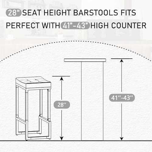 Grey 28" Faux Leather Bar Stools Set of 2
