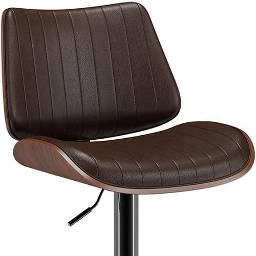 Set of 4 Modern Swivel Bar Stools with Adjustable Height and Backrest