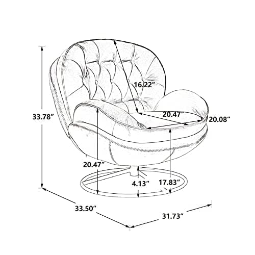 Modern Swivel Accent Chair with Ottoman for Living Room and Bedroom