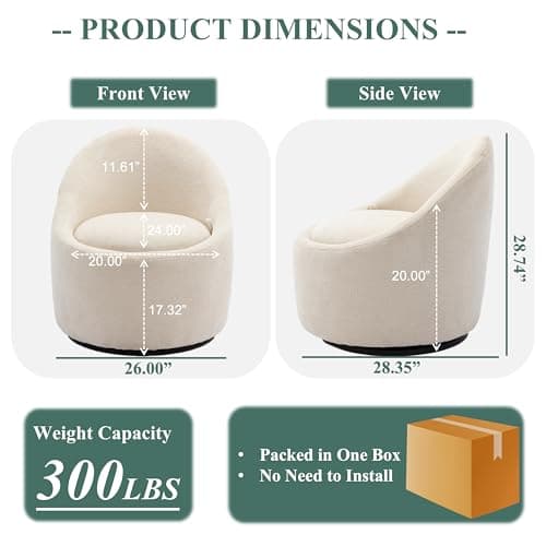 Beige Accent Chair Set of 2 with Hidden Storage